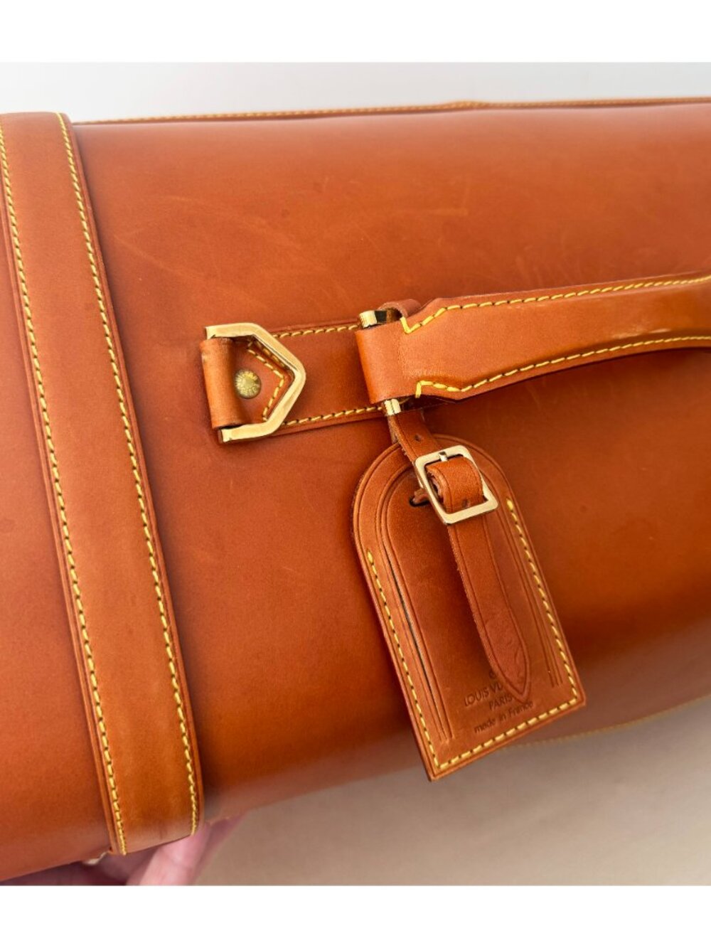 Louis Vuitton "Nubie" Weekender Bag in Natural Leather - Picture 13 of 16